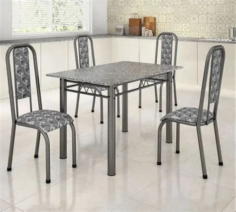 Conjunto De Mesa Tubular 4 Cadeiras Madmelos A Renovar