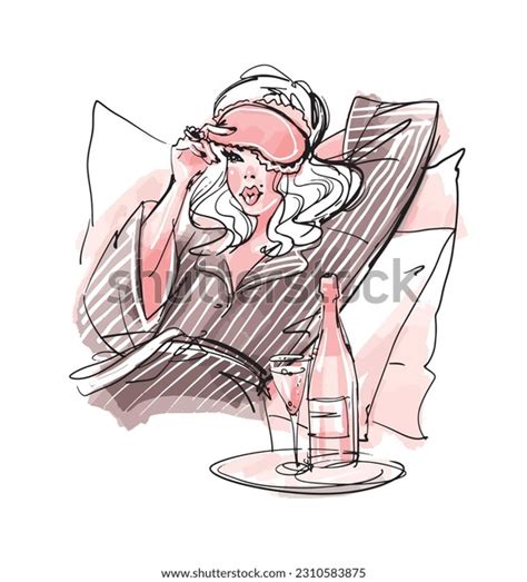 Sexy Blonde Model Bed Over Royalty Free Licensable Stock Vectors Vector Art Shutterstock