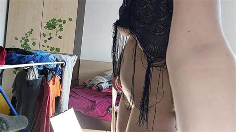 Naughty Sexy MILF Tries On Naked Clothes Latina Hairy Pussy Tries On