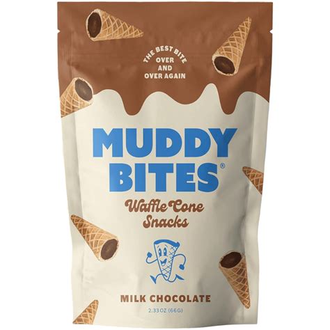 Muddy Bites Milk Chocolate Filled Waffle Cone Snacks 233oz 66g