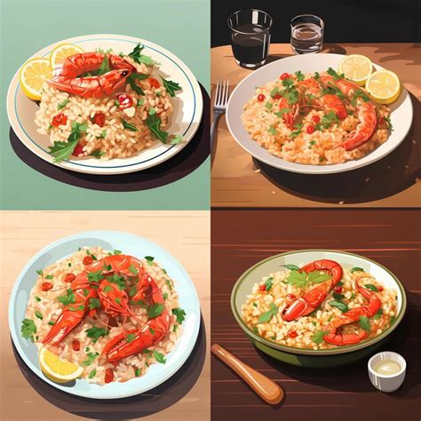 Risotto De Langosta Vector Premium