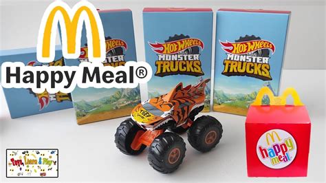 McDonalds Happy Meal Hot Wheels Monster Trucks Tiger Shark Unboxing Assembling