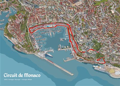 map print  circuit de monaco    formula  grand prix etsy uk
