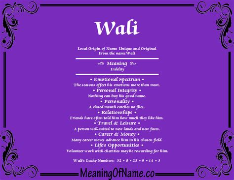 Wali Meaning Of Name