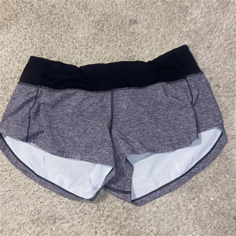 Grey Lululemon Speed Up Shorts Size 4 Regular Like Depop