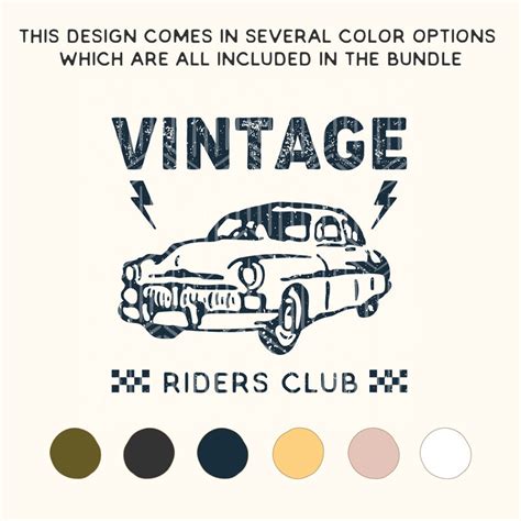 Vintage Riders Club Png Digital Download Bundle Png Bundle Vintage