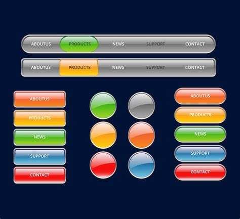 Conjunto De Botones Vectoriales De Elementos Web Vector Premium