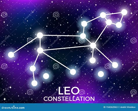 Leo Constellation Starry Night Sky Cluster Of Stars And Galaxies