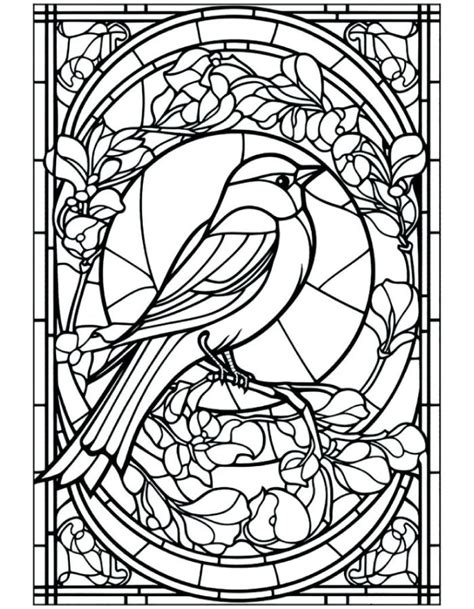 Stained Glass Coloring Pages Free Printable Pdf