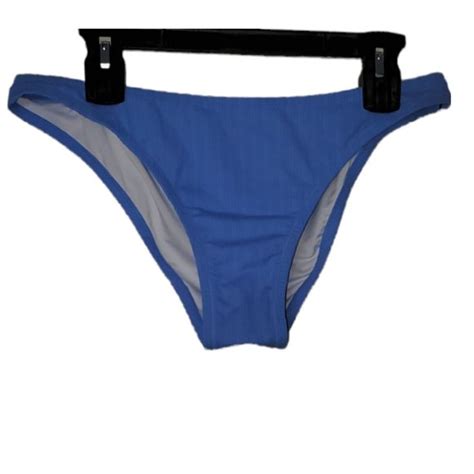 Shade Shore Swim Shade Shore Ribbed High Leg Extra Cheeky Bikini Bottom Large Blue Poshmark