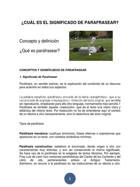 O Que Significa Parafrasia