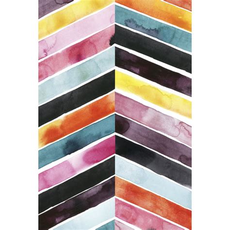 Metro Lane Leinwandbild Lebendiges Aquarell Chevron I Wayfair De