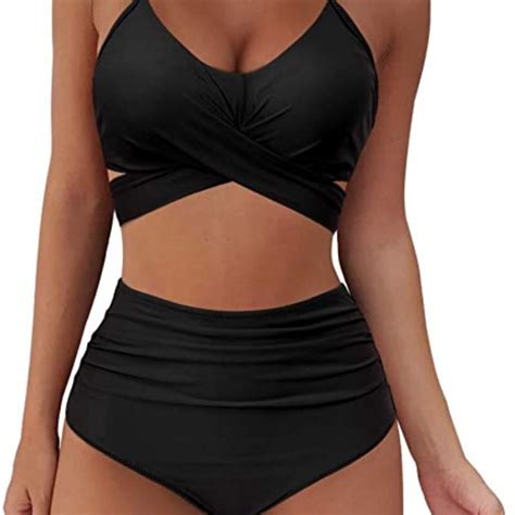 Women Two Piece Wrap Bikini Set Push Up High Waisted Swimwear One Piece Swinwear And Sexy