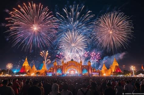 Premium Photo Fireworks Festival