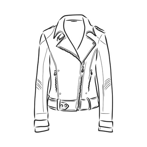 leather jacket vector sketch 8918228 Vector Art at Vecteezy