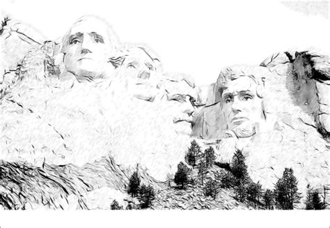 Mount Rushmore Printable Coloring Pages