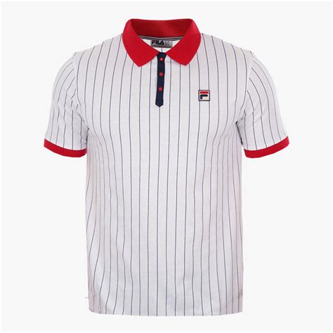 Fila Vintage Bb1 Classic Striped Polo Shirt Whitefila Redfila Navy