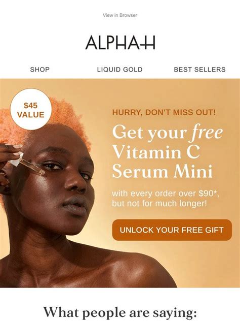 Alpha H Skincare FREE Vitamin C Serum 45 Value Milled