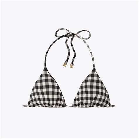T Monogram Printed String Bikini Top Women S Swim Two Pieces Tory