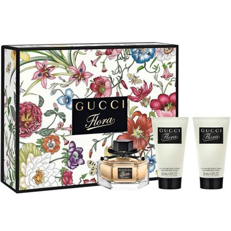 Gucci Flora Gift set for Women 50ml EDP+50ml Body lotion+50ml Shower ...