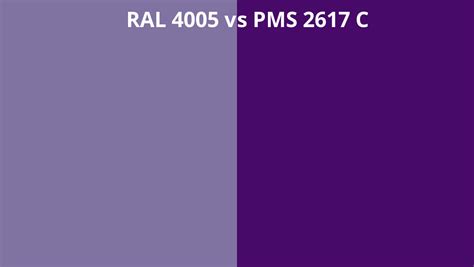 Ral 4005 Vs Pms 2617 C Ral Colour Chart Uk