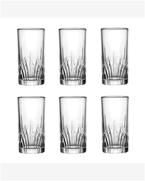 Riachuelo Jogo 6 Copos Altos em Cristal Para Água Suco Drinks 350ml