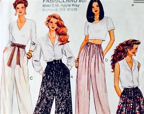 Vintage Mccalls 6930 Wide Leg Palazzo Pants Pattern Casual Evening Wear