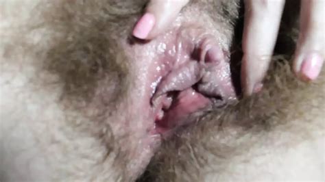 Super Hairy Pussy With Big Clit Cums In Closeup Wet Cunt Xhamster