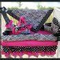 HOT PINK BLACK ZEBRA POLKA DOTS Crib Bedding Set