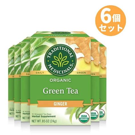 Traditional Medicinals Organic Green Tea Ginger トラディショナルメディシナル グリーンティー