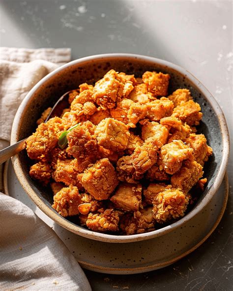 crispy  crunchy baked tofu bits tasty whisper