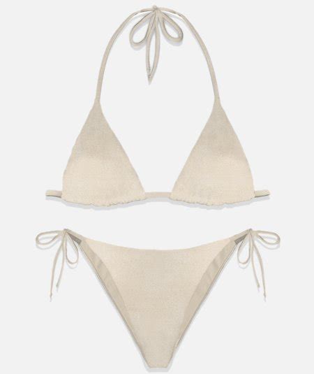 Bikini Triangolo Shiny Gold MC2 SAINT BARTH DUEPISTUDIO