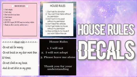 Bloxburg House Rules Sign