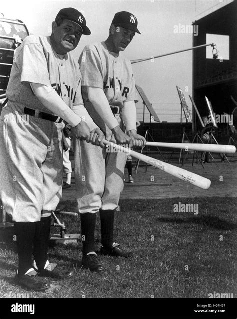 THE PRIDE OF THE YANKEES Babe Ruth Gary Cooper 1942 Posing On The