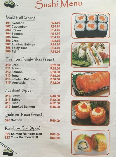 Menu At Kai Chinese And Sushi Restaurant Randburg Shop 2
