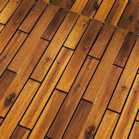 Interlocking Deck Tiles 24 X 12 Long Boards Snap Together Wood Flooring 6 Pack Acacia