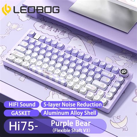 Aula Leobog Hi Mechanical Keyboard Keys Wired Hot Swap Rgb Gasket Structure With Knob