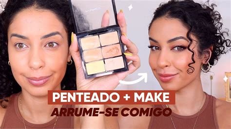 Penteado Pra Cabelo Cacheado Make Nude F Cil Arrume Se Comigo