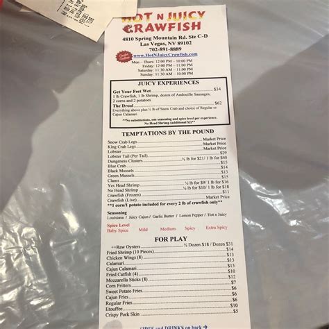 Hot N Juicy Crawfish Menu Full Menu Update 2025