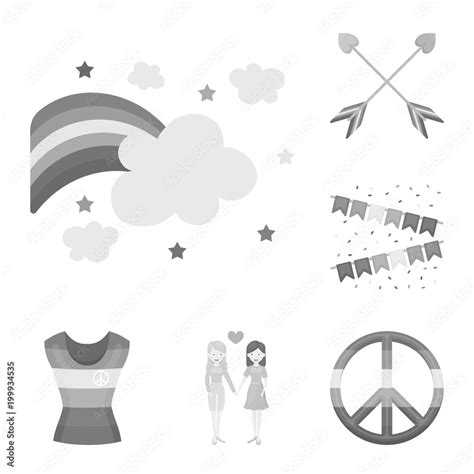 Gay And Lesbian Monochrome Icons In Set Collection For Design Sexual Minority And Attributes