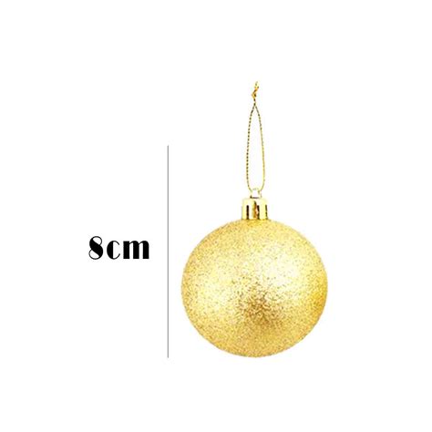 Enfeite Natalino Bola Natal Glitter Ouro Nude Prata C Cromus