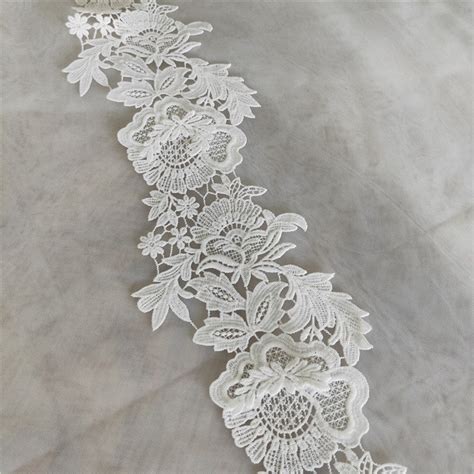 Yard Lace Trim Exquisite Ivory D Flower Alice Alencon Etsy