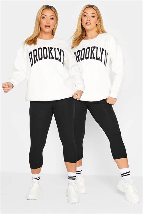Set Van 2 Cropped Leggings Met Stretch In Zwart Yours Clothing