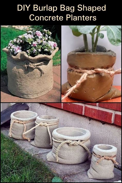 Diy Burlap Bag Shaped Concrete Planters Artofit