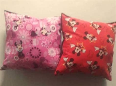 Disney Minnie And Mickey Mouse Pillows 12 X12 Handmade