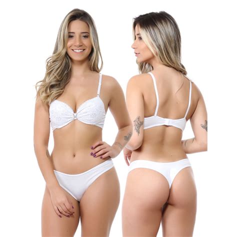 Kit conjunto lingerie bojo calcinha sutiã modelos e cores sortidas em Promoção Ofertas