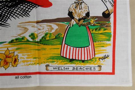 Vintage Tea Towel W Welsh Recipes Traditional Food Favorites Of Wales