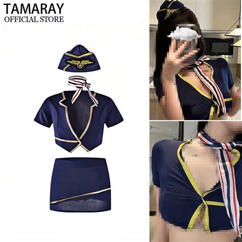 Sexy Lingerie Air Hostess Uniform Lingerie Stewardess Sexy Cosplay Costumes Set Role Playing