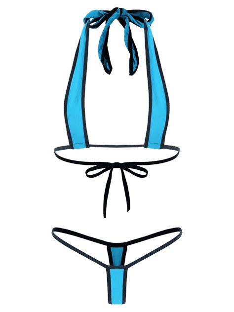 Chictry Womens Sheer Mini Micro Bikini Set Wrap Around Top Desertcart India