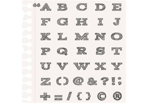 Sketchy Alphabet Vectors And Punctuation Vector Pack 59932 Vector Art